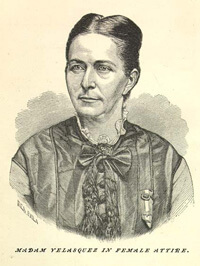 Madame Velazquez in Female Attire. Illustration from The Woman in Battle (1876). Courtesy of Documenting the American South, University of North Carolina at Chapel Hill.