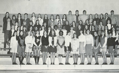 Virginia Ward, center, in a Future Business Leaders of America yearbook photo, Pebblebrook High, 1970.