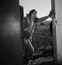 Toni Frissell, Portrait of Tuskegee airman Edward M. Thomas, standing, Ramitelli, Italy, 1945. Courtesy of the Library of Congress.
