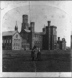 The Smithsonian Institution, from a stereograph, 1859. Library of Congress Prints and Photographs Division, LC-USZ62-55101.