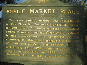 Figure 17. Holly Goldstein, Marker for “Public Market Place,” Plaza de la Constitución, St. Augustine, Florida, 2012.