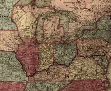 G. Woolworth Colton, Detail from Map of the United States of America, Original version available at The Library of Congress Maps Collection.