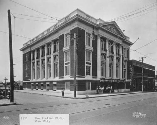 Italian Club on 7th Avenue in Ybor City, Tampa, Florida, 1922. Catalog No.: PA 4970.
