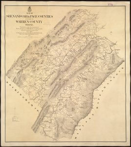 Detail from Jedediah Hotchkiss’s Map of Shenandoah and Page counties and part of Warren County, Virginia (1866). Courtesy of Flickr user Norman B. Leventhal Map Center. Creative Commons license CC BY 2.0.