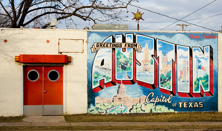 Greetings From Austin, Capitol of Texas. Photograph by Flickr user mirsasha (CC BY-NC-ND 2.0).