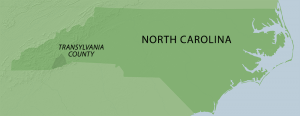 Location of Transylvania County in North Carolina. Map by Southern Spaces, 2014.