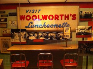 Woolworth's counter exhibit, Raleigh, North Carolina, 2012. Photograph by Flickr user Tim Bounds. Creative Commons license CC BY-NC 2.0.