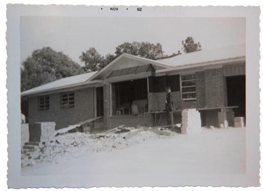The home of Alma and Albert Hayward in the Woodlawn Heights subdivision of Collier Heights under construction in 1962. Historic image courtesy of the Haywards. The home of Alma and Albert Hayward in the Woodlawn Heights subdivision of Collier Heights, under construction in 1962. Historic image courtesy of the Haywards.