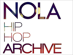 Logo text reading "NOLA Hip Hop Archive" on white background.