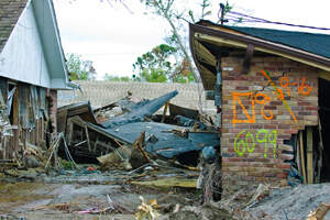  Pratt Drive and Robert E. Lee Avenue at the breach in the 17th Street Canal Levee, Lakeview, New Orleans, Louisiana, October 27, 2005. Photograph by Brian Gauvin. © Brian Gauvin.