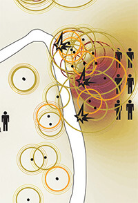 Details from Toxic Release Mapping, Petrochemical America, page 150–151. Illustration by Kate Orff. Courtesy of author.