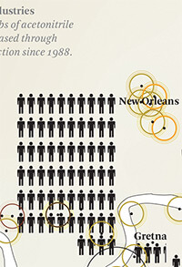 Details from Toxic Release Mapping, Petrochemical America, page 150–151. Illustration by Kate Orff. Courtesy of author.