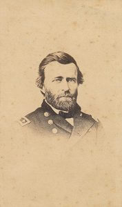Lieutenant Ulysses S. Grant, general-in-chief of the Union armies. Carte de visite, albumen print.