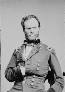 Union Major General William T. Sherman, officer of the Federal Army, advancing on Atlanta, ca. 1860. Wet plate negative. Courtesy of Brady National Photographic Art Gallery.