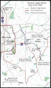 Hardee's Night March. Battle of Atlanta map by Michael Page, 2014.