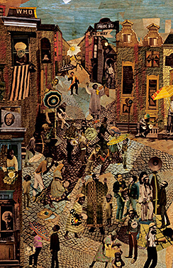 Dancing in the Streets, collage montage on museum board by Jean Lacy, 1976. Photograph by the Tyler Museum of Art. Back cover art of the 2014 Callaloo Conference program. Courtesy of the Callaloo Conference.