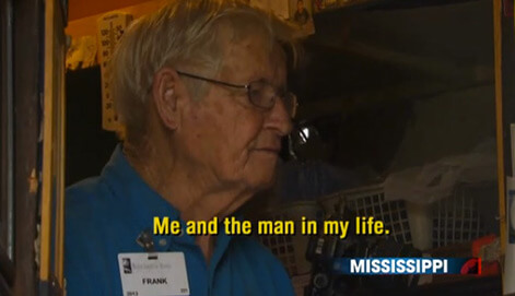 Screenshot from The Daily Show segment "Last Gay Standing," 2013.
