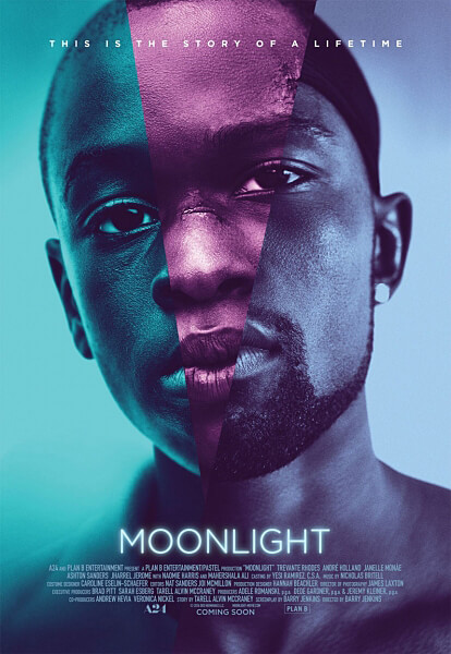 Promotional poster for Moonlight (2016). Promotional poster for Moonlight (2016).