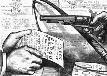 Compromise, Indeed!, Harper's Weekly, January 27, 1877, 64. Cartoon by Thomas Nast.