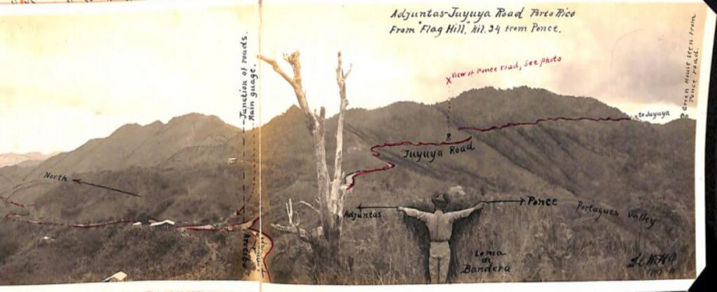Panorama of Armstrong standing at the summit of Signal Hill. Image courtesy of Lanny Thompson, 2017.