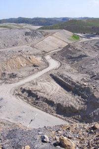 Aerial view of a strip mine on the south-southeast border of Robinson Forest, Kentucky, 2009. Photograph courtesy of Kentucky Heartwood.