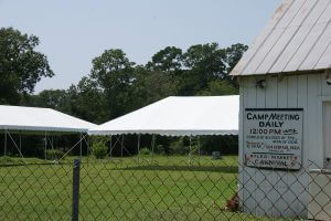 Camp Meeting buildings and tents, James Island, South Carolina, July 4, 2014. Photograph by Flickr user romana klee. Creative Commons license CC BY-SA 2.0.