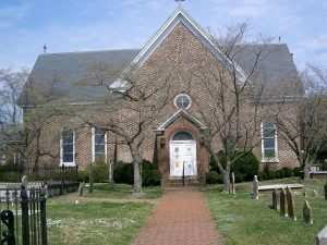 South side of St. John's Episcopal Church, St. John's Episcopal Church, Hampton, Virginia, March 26, 2007. Photograph in public domain. Courtesy of Wikimedia Commons. Creative Commons license CCO 1.0. Established in 1610, St. John's is the oldest English-speaking parish in continuous existence in the United States.