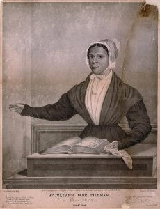 Mrs. Juliann Jane Tillman, A.M.E. Preacher, Philadelphia, Pennsylvania, ca. 1844. Lithograph by P.S. Duval. Courtesy of the Library of Congress Prints and Photographs Online Collection, www.loc.gov/pictures/resource/cph.3g04543/