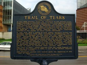Trail of Tears historical marker, Chattanooga, Tennessee, August 19, 2009. Photograph by Flickr user BitHead. Creative Commons license CC BY-NC-SA 2.0.