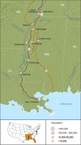 Mississippi Delta region. Map by Stacey Martin, 2006.