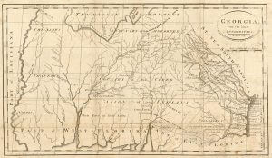 Georgia, from the latest authorities, 1795. Map by William Barker and Mathew Carey. Courtesy of the Library of Congress Geography and Map Division, loc.gov/resource/g3860.ct001247.