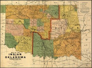 Map of the Indian and Oklahoma Territories, 1892. Map by Rand McNally and Company. Courtesy of the Library of Congress Geography and Map Division, loc.gov/resource/g4021e.ct000224.