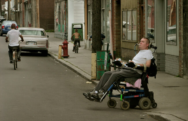 Quadriplegic resident of War, WV, 2006. Fifteen percent of residents in McDowell County are disabled.