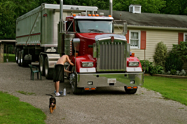 Coal truck drivers day off. Letcher County, KY, 2005.