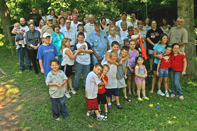 Summertime is reunion time for Logan County, WV families. Chief Logan State Park, Logan County, WV, 2005.