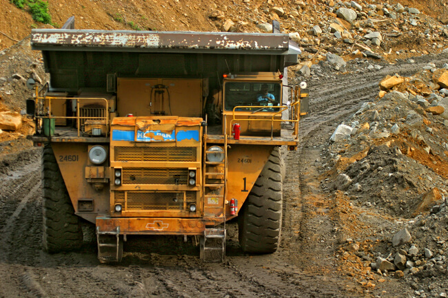 Large capacity coal haul truck moves mined coal from pit. Boone County, WV, 2005.