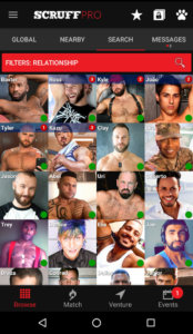 Promotional Mobile View of Scruff App, 2019. Image by Scruff.com.