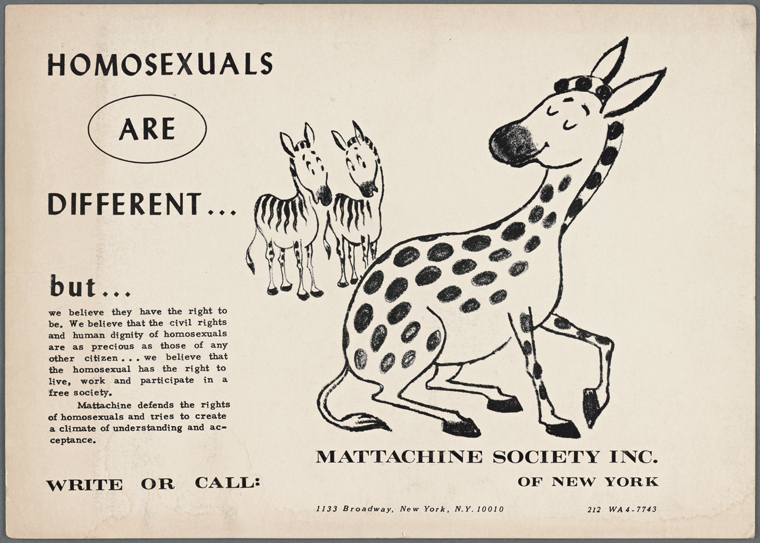 Mattachine Society advertisement in The Mattachine Review, April 1960. Photograph by Eric Solomon, 2018. Courtesy of the Don Kelly Collection, Cushing Memorial Library & Archives, Texas A&M University.