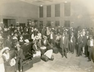 Segregated waiting room at Union Station railroad depot, Jacksonville, Florida, 1921. Photograph by Woodward Studio. Courtesy of Florida Memory, State Library and Archives Florida.
