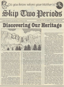 Front page of newspaper of skip two periods with headline “discovering our heritage”