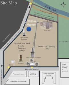 Site map of Female Union Band Society and Mount Zion Cemeteries.